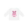 thumbnail image 1 of Inktastic Cute Monster, Smiling Monster, Pink Monster, Horns Boys or Girls Long Sleeve Toddler T-Shirt, 1 of 5