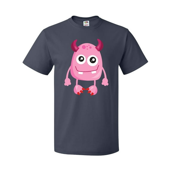 Inktastic Cute Monster, Smiling Monster, Pink Monster, Horns T-Shirt