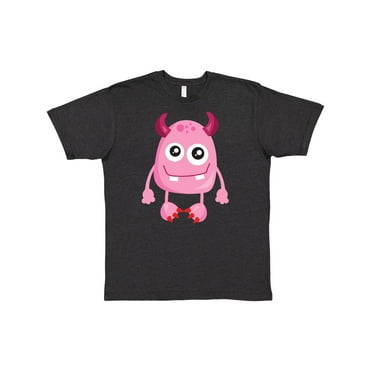 Inktastic Cute Monster, Smiling Monster, Pink Monster, Horns T-Shirt