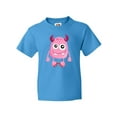 thumbnail image 1 of Inktastic Cute Monster, Smiling Monster, Pink Monster, Horns Youth T-Shirt, 1 of 5