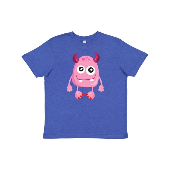 Inktastic Cute Monster, Smiling Monster, Pink Monster, Horns Youth T-Shirt