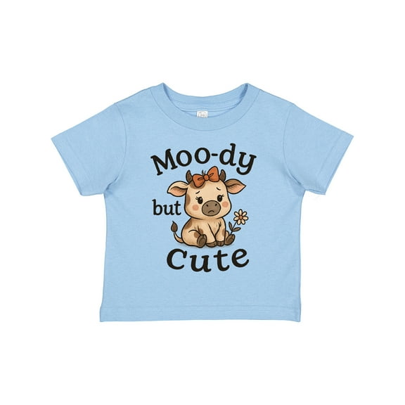 Inktastic Cute Moody Cow with Bow and Flower Boys or Girls Toddler T-Shirt