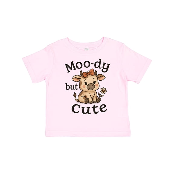 Inktastic Cute Moody Cow with Bow and Flower Boys or Girls Toddler T-Shirt