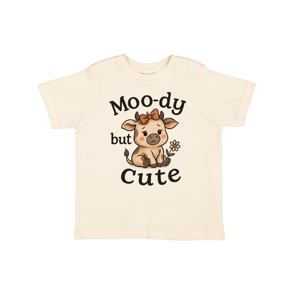Inktastic Cute Moody Cow with Bow and Flower Boys or Girls Toddler T-Shirt
