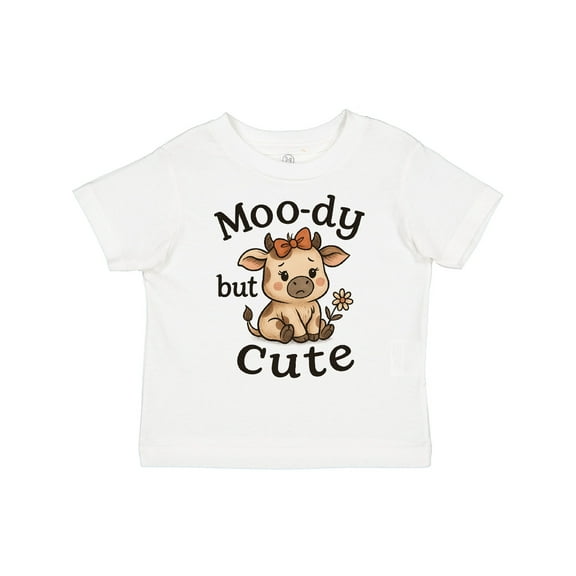 Inktastic Cute Moody Cow with Bow and Flower Boys or Girls Toddler T-Shirt