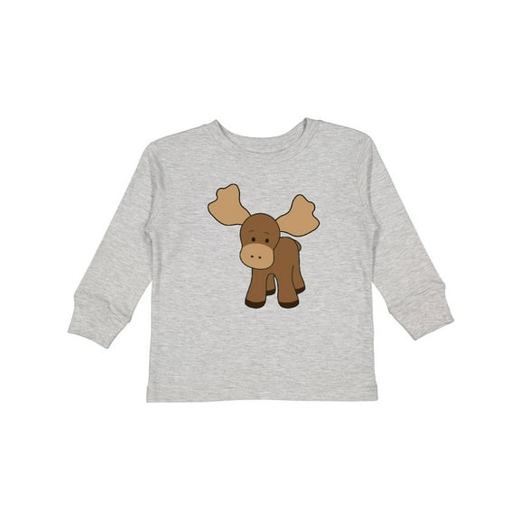 Inktastic Cute Moose Boys or Girls Long Sleeve Toddler T-Shirt