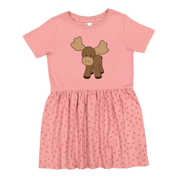 Inktastic Cute Moose Girls Toddler Dress