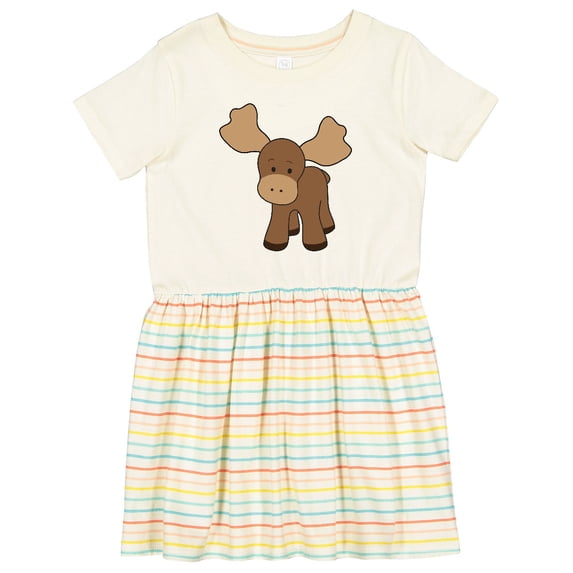 Inktastic Cute Moose Girls Toddler Dress