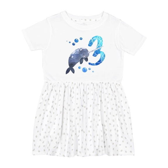 Inktastic Cute Narwhal 3rd Birthday Girls Toddler Dress