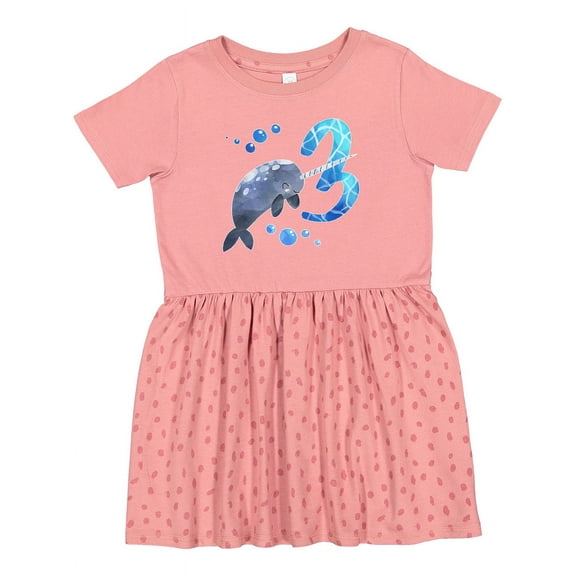 Inktastic Cute Narwhal 3rd Birthday Girls Toddler Dress