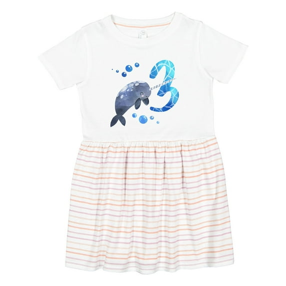 Inktastic Cute Narwhal 3rd Birthday Girls Toddler Dress