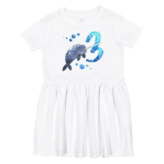Inktastic Cute Narwhal 3rd Birthday Girls Toddler Dress