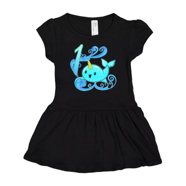Inktastic Cute Narwhal First Birthday Girls Baby Dress