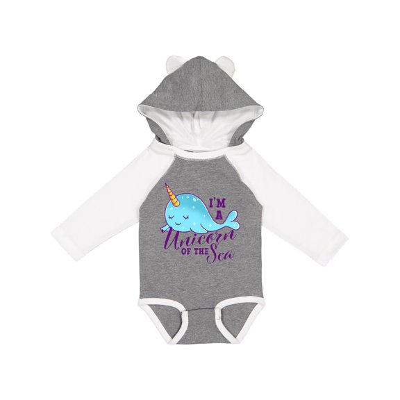 Inktastic Cute Narwhal I'm a Unicorn of The Sea Girls Long Sleeve Baby Bodysuit