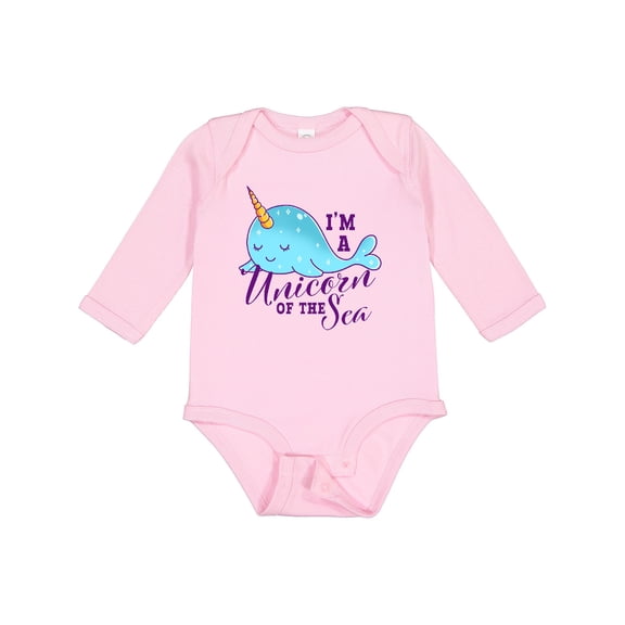 Inktastic Cute Narwhal I'm a Unicorn of The Sea Girls Long Sleeve Baby Bodysuit