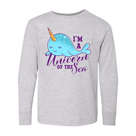 Inktastic Cute Narwhal I'm a Unicorn of The Sea Long Sleeve Youth T-Shirt