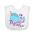 thumbnail image 1 of Inktastic Cute Narwhal I'm a Unicorn of the Sea Girls Baby Bib, 1 of 4