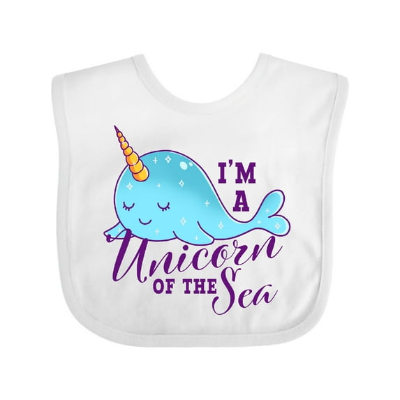 Inktastic Cute Narwhal I'm a Unicorn of the Sea Girls Baby Bib
