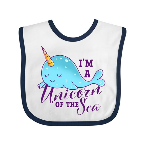 Inktastic Cute Narwhal I'm a Unicorn of the Sea Girls Baby Bib