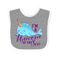 thumbnail image 1 of Inktastic Cute Narwhal I'm a Unicorn of the Sea Girls Baby Bib, 1 of 4
