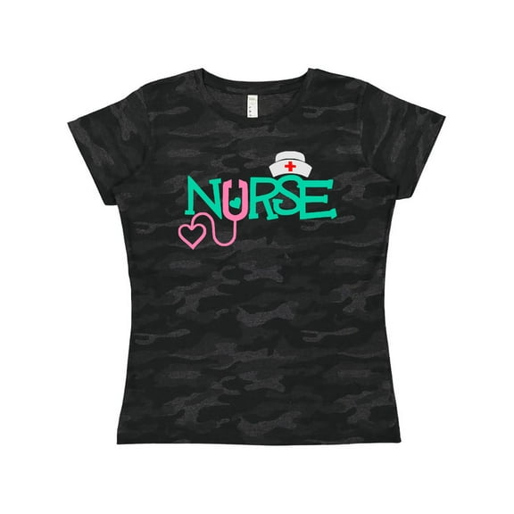 Inktastic Cute Nurse Stethoscope and Hat Women's T-Shirt