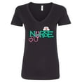 thumbnail image 1 of Inktastic Cute Nurse Stethoscope and Hat Women's V-Neck T-Shirt, 1 of 5