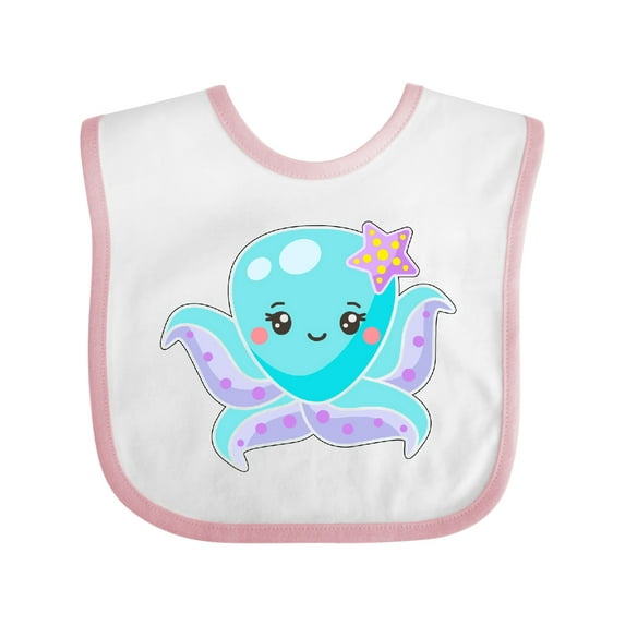 Inktastic Cute Octopus Blue with Star Boys or Girls Baby Bib
