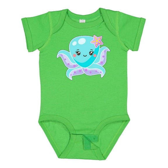 Inktastic Cute Octopus Blue with Star Boys or Girls Baby Bodysuit