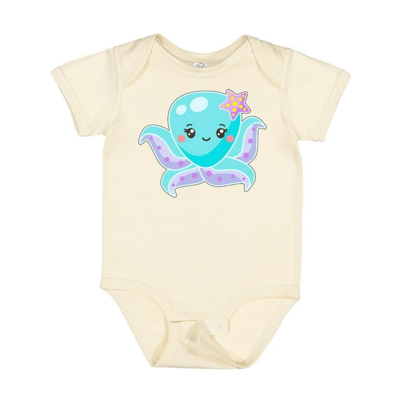 Inktastic Cute Octopus Blue with Star Boys or Girls Baby Bodysuit