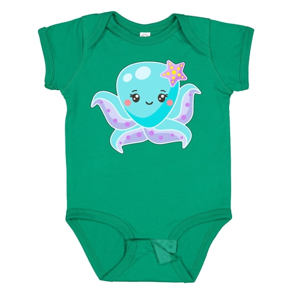 Inktastic Cute Octopus Blue with Star Boys or Girls Baby Bodysuit