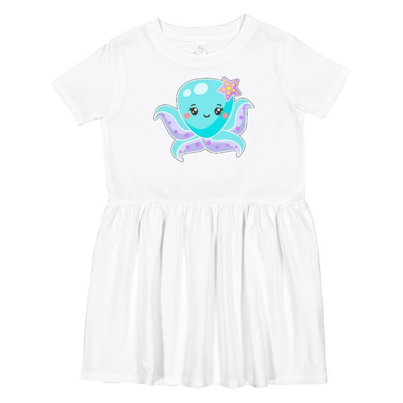Inktastic Cute Octopus Blue with Star Girls Toddler Dress