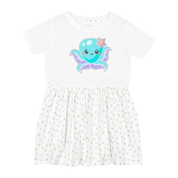 Inktastic Cute Octopus Blue with Star Girls Toddler Dress