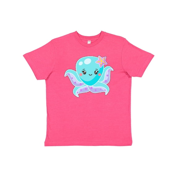 Inktastic Cute Octopus Blue with Star Youth T-Shirt