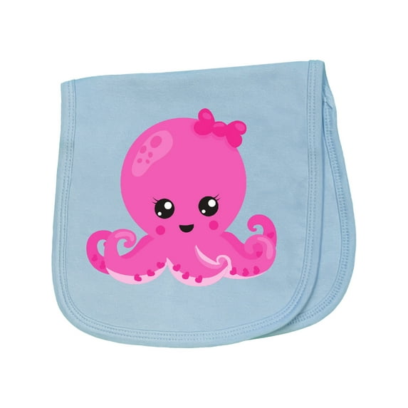 Inktastic Cute Octopus, Little Octopus, Baby Octopus, Hearts Baby Burp Cloth