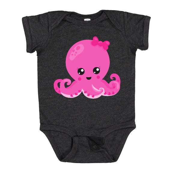 Inktastic Cute Octopus, Little Octopus, Baby Octopus, Hearts Girls Baby Bodysuit