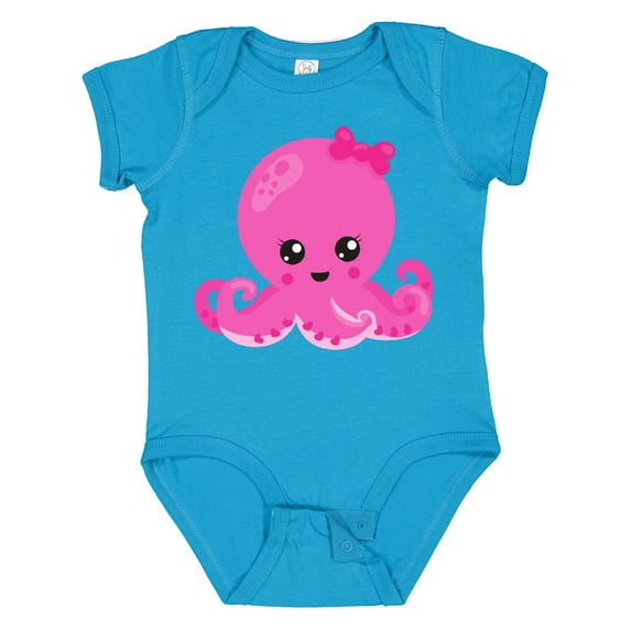 Inktastic Cute Octopus, Little Octopus, Baby Octopus, Hearts Girls Baby Bodysuit