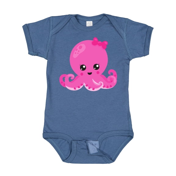 Inktastic Cute Octopus, Little Octopus, Baby Octopus, Hearts Girls Baby Bodysuit