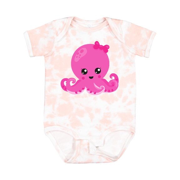 Inktastic Cute Octopus, Little Octopus, Baby Octopus, Hearts Girls Baby Bodysuit