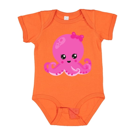 Inktastic Cute Octopus, Little Octopus, Baby Octopus, Hearts Girls Baby Bodysuit