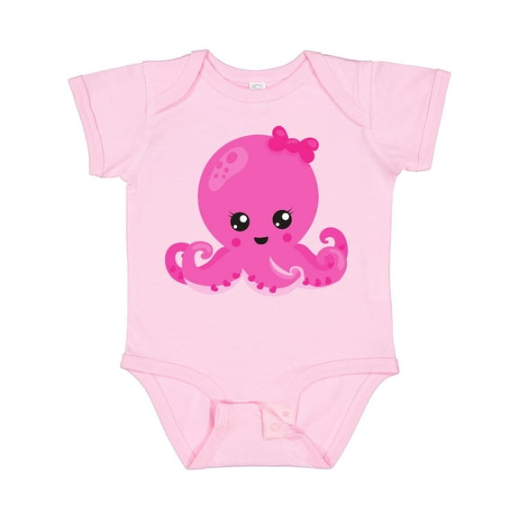 Inktastic Cute Octopus, Little Octopus, Baby Octopus, Hearts Girls Baby Bodysuit