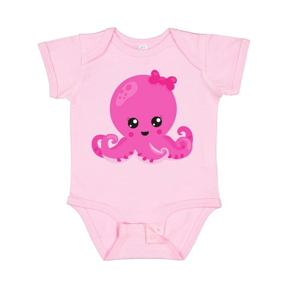 Inktastic Cute Octopus, Little Octopus, Baby Octopus, Hearts Girls Baby Bodysuit