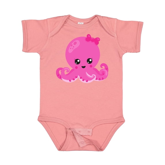 Inktastic Cute Octopus, Little Octopus, Baby Octopus, Hearts Girls Baby Bodysuit