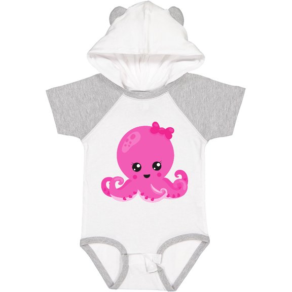 Inktastic Cute Octopus, Little Octopus, Baby Octopus, Hearts Girls Baby Bodysuit
