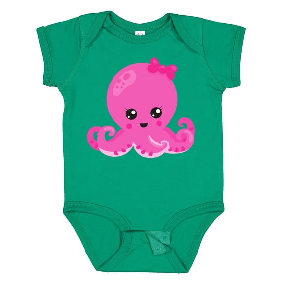 Inktastic Cute Octopus, Little Octopus, Baby Octopus, Hearts Girls Baby Bodysuit