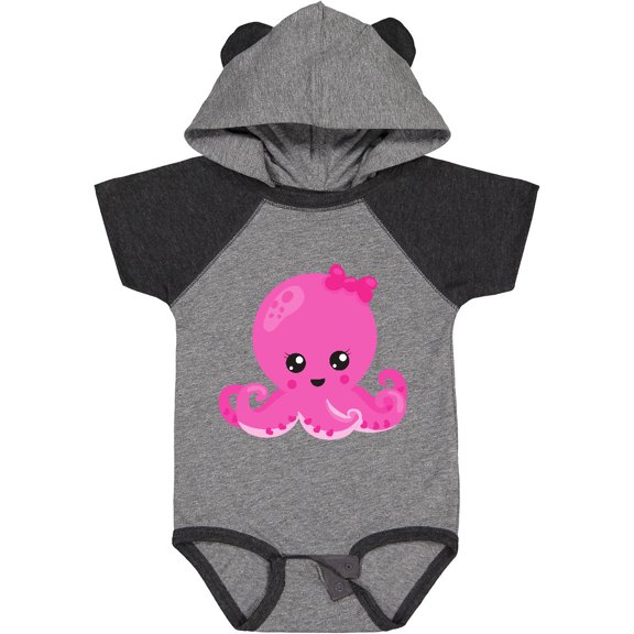 Inktastic Cute Octopus, Little Octopus, Baby Octopus, Hearts Girls Baby Bodysuit