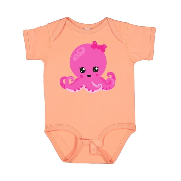 Inktastic Cute Octopus, Little Octopus, Baby Octopus, Hearts Girls Baby Bodysuit