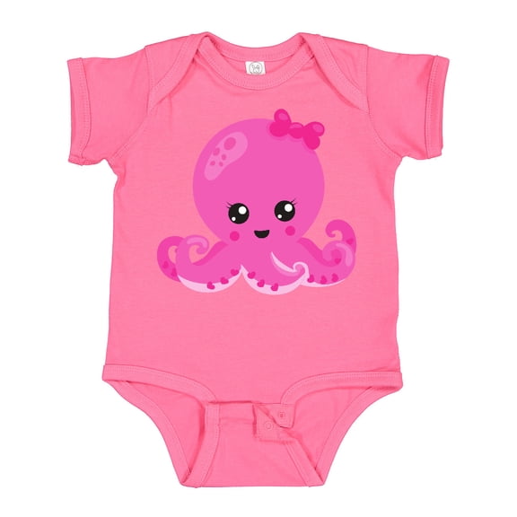 Inktastic Cute Octopus, Little Octopus, Baby Octopus, Hearts Girls Baby Bodysuit