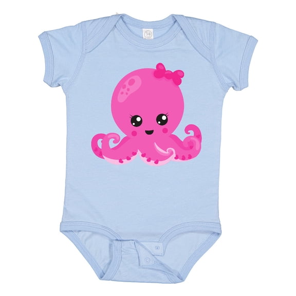 Inktastic Cute Octopus, Little Octopus, Baby Octopus, Hearts Girls Baby Bodysuit