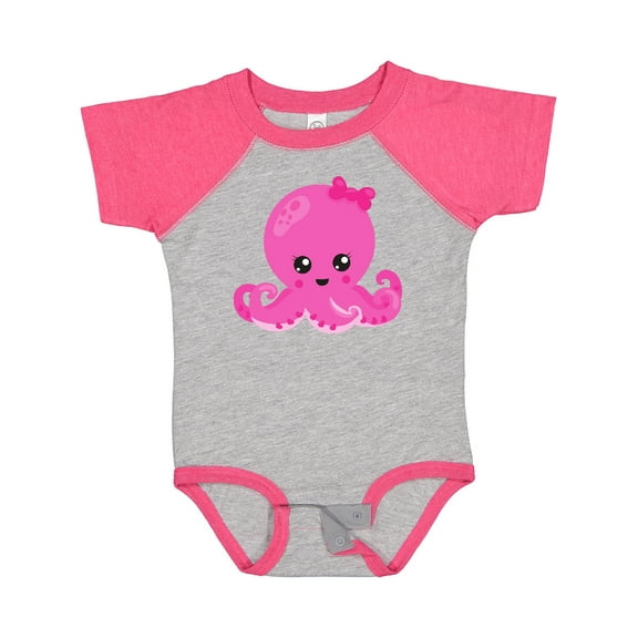 Inktastic Cute Octopus, Little Octopus, Baby Octopus, Hearts Girls Baby Bodysuit