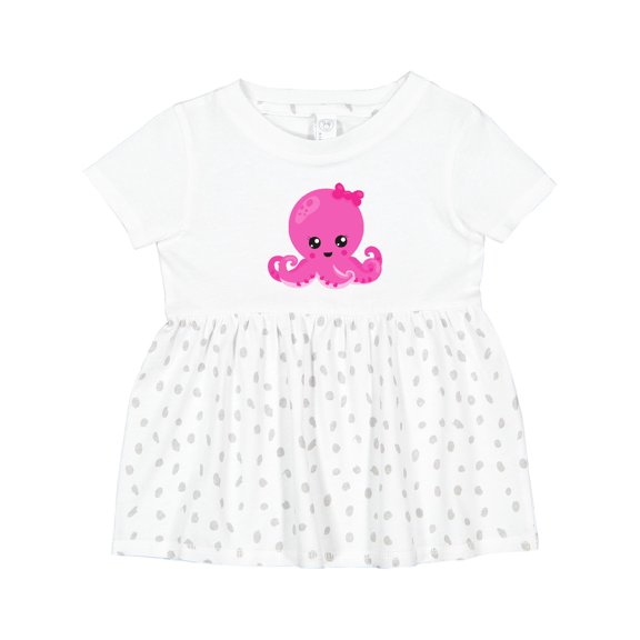 Inktastic Cute Octopus, Little Octopus, Baby Octopus, Hearts Girls Baby Dress